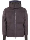 Giorgio Brato Nabuck Leather Padded Jacket In Brown