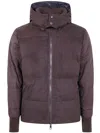 Giorgio Brato Nabuck Leather Padded Jacket In Brown