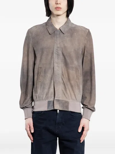 Giorgio Brato Overdyed Suede Jacket In Multi