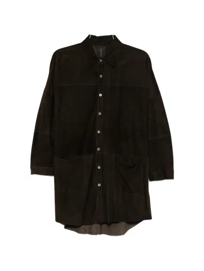 Giorgio Brato Patch-pockets Long Shirt In Brown