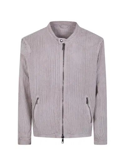 Giorgio Brato Perforated Zip Jacket In Purple