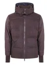 Giorgio Brato Nabuck Leather Padded Jacket In Brown