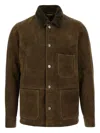 Giorgio Brato Shearling-collar Suede Jacket In Green