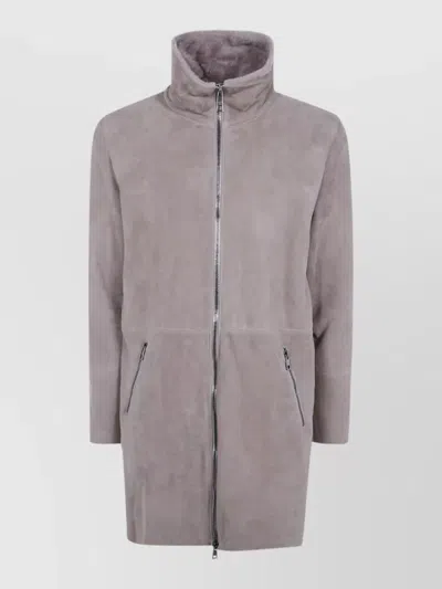 Giorgio Brato Shearling Leather Jacket In Purple