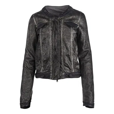 Pre-owned Giorgio Brato Shimmer Leather Jacket - '00s In Black