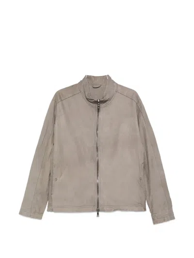 Giorgio Brato Stand-up-collar Leather Jacket In Brown