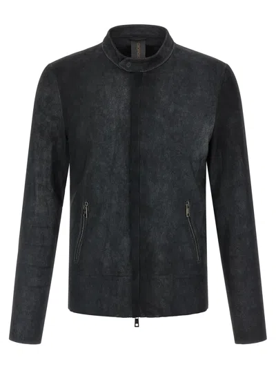 Giorgio Brato Stretch Biker Jacket In Blue