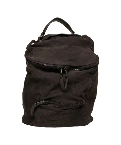 Giorgio Brato Suede Backpack With Textured Finish And Refined Craftsmanship In Black