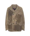 Giorgio Brato Suede Blazer With Double-breasted Closure And Flap Pockets In Brown