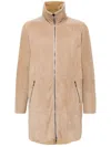 Giorgio Brato Classic Sheepskin With Central Zip In Brown
