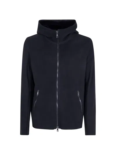 Giorgio Brato Suede Hooded Jacket In Blue