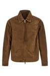 Giorgio Brato Suede Jacket Buttoned Cuffs Elasticated Hem Collar In Brown