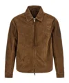 Giorgio Brato Suede Jacket Buttoned Cuffs Elasticated Hem Collar In Brown