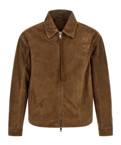 GIORGIO BRATO SUEDE SHIRT-COLLAR JACKET