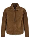 Giorgio Brato Suede Jacket Buttoned Cuffs Elasticated Hem Collar In Brown