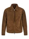 Giorgio Brato Suede Jacket Buttoned Cuffs Elasticated Hem Collar In Brown