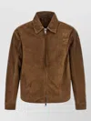 Giorgio Brato Suede Jacket Buttoned Cuffs Elasticated Hem Collar In Brown