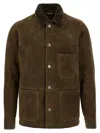 Giorgio Brato Shearling-collar Suede Jacket In Green