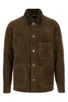 Giorgio Brato Shearling-collar Suede Jacket In Green