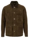 Giorgio Brato Shearling-collar Suede Jacket In Green