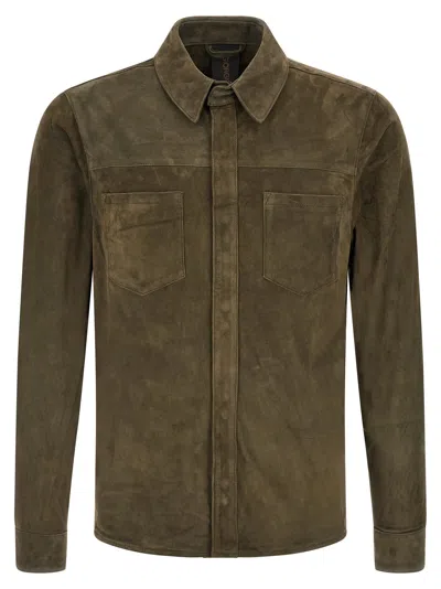 Giorgio Brato Suede Shirt Gloves In Green
