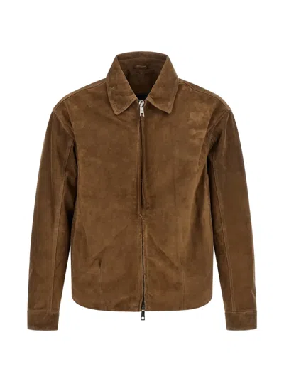 Giorgio Brato Suede Shirt-collar Jacket In Brown