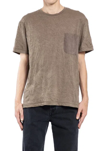 Giorgio Brato Crinkled Chest-pocket T-shirt In Brown