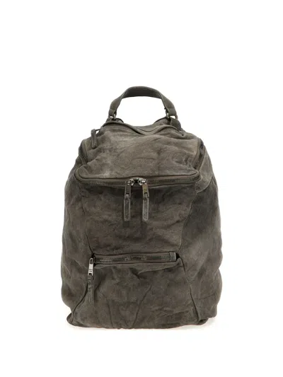 Giorgio Brato Textured Leather Backpack In Grau