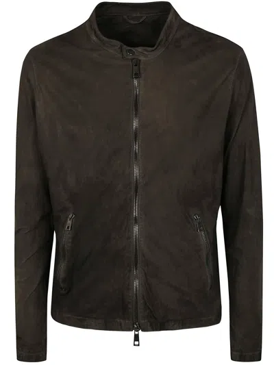 Giorgio Brato Veg Lamb Leather Biker Jacket Clothing In Grey