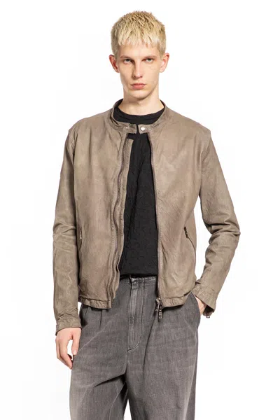Giorgio Brato Vegetal Lambskin Biker Jacket In Brown