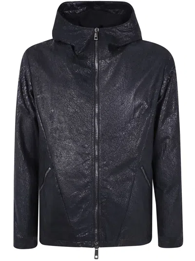 Giorgio Brato Wax Lamb Skin Hooded Jacket Clothing In Black