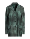 Giorgio Brato Woman Blazer Green Size 6 Leather In Green