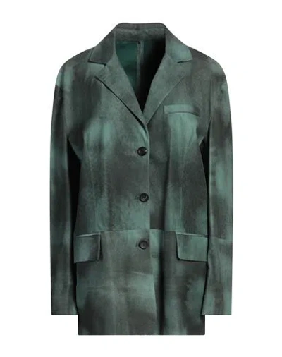 Giorgio Brato Woman Blazer Green Size 6 Leather