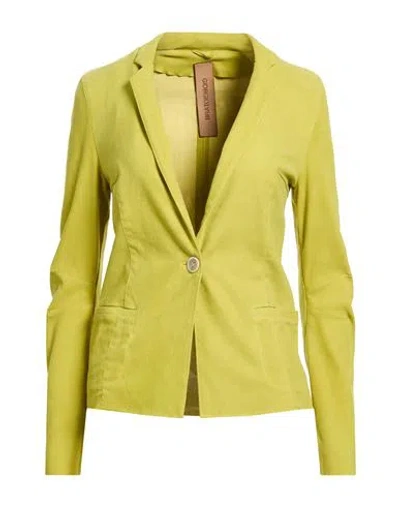 Giorgio Brato Woman Blazer Lime Green Size 6 Leather