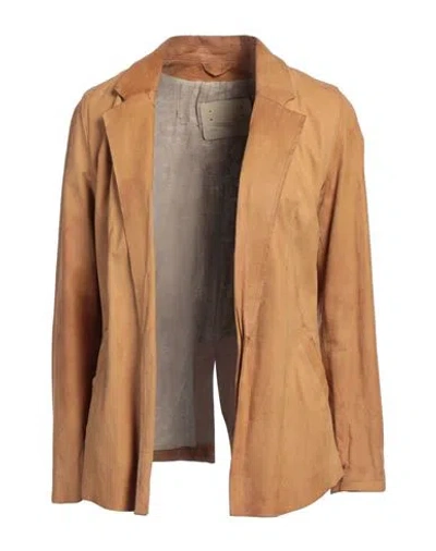 Giorgio Brato Woman Blazer Mustard Size 6 Leather In Yellow