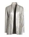 Giorgio Brato Woman Blazer Silver Size 8 Soft Leather In Silver