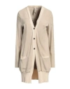 Giorgio Brato Woman Cardigan Beige Size 8 Leather In Beige