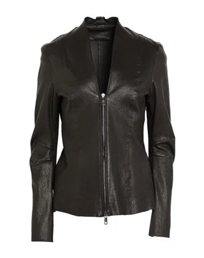 Giorgio Brato Woman Jacket Black Size 4 Leather