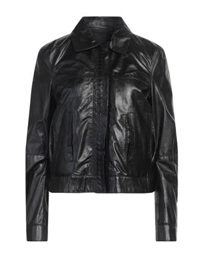 Giorgio Brato Woman Jacket Black Size 6 Leather