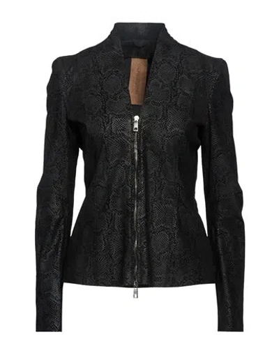 Giorgio Brato Woman Jacket Black Size 6 Leather