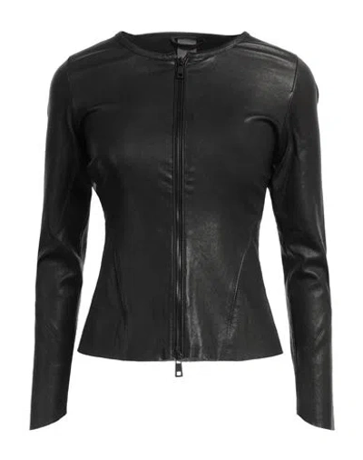 Giorgio Brato Woman Jacket Black Size 10 Soft Leather