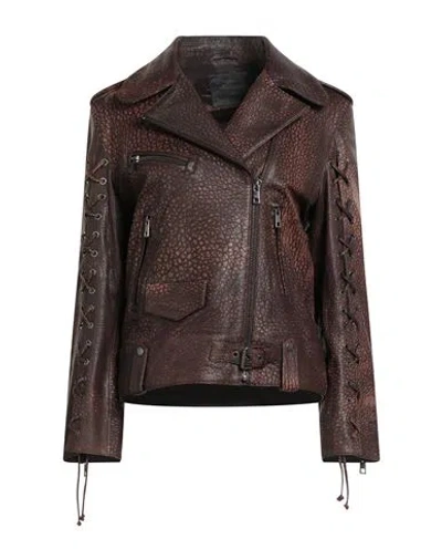 Giorgio Brato Woman Jacket Brown Size 4 Leather