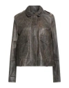 Giorgio Brato Woman Jacket Brown Size 6 Leather In Brown