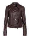 Giorgio Brato Woman Jacket Dark Brown Size 6 Leather