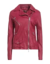 Giorgio Brato Woman Jacket Fuchsia Size 6 Leather In Pink