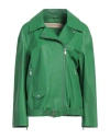 Giorgio Brato Woman Jacket Green Size 12 Leather