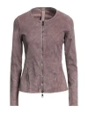 Giorgio Brato Woman Jacket Grey Size 4 Leather In Grey