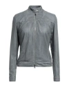 Giorgio Brato Woman Jacket Grey Size 4 Soft Leather In Grey
