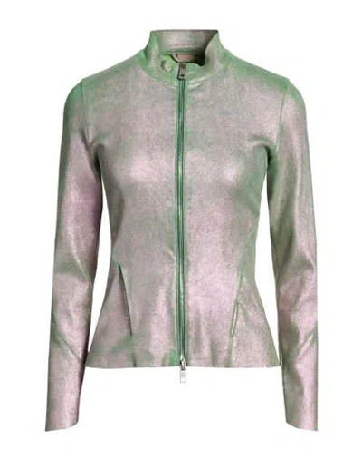 Giorgio Brato Woman Jacket Pink Size 6 Leather In Multi