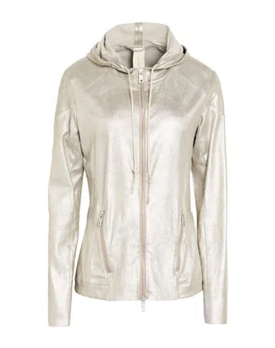 Giorgio Brato Woman Jacket Platinum Size 8 Leather In Gray